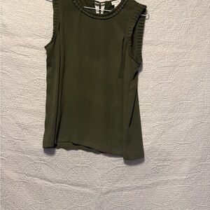 J. Crew Dark Green Sleeveless Blouse